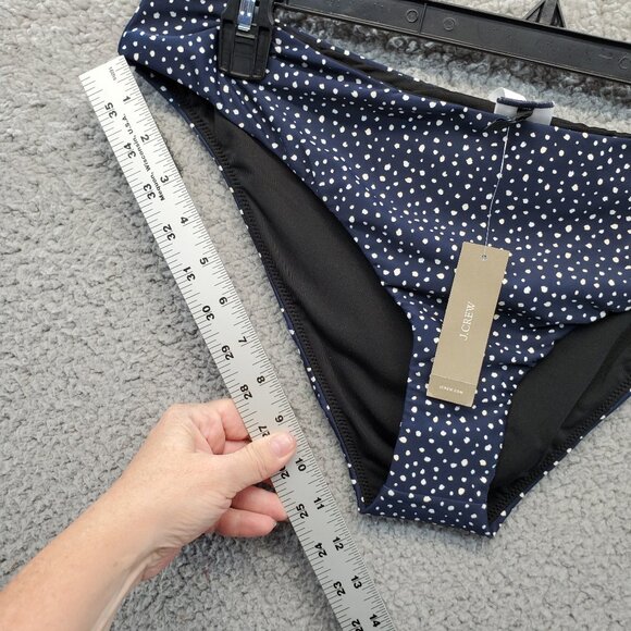 NWT J. Crew Blue Polka Dot Plus Swim Hipster Bikini Bottom - Picture 5 of 9